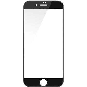 Devia Folie Sticla Temperata 3D iPhone 8 / 7 Black (1 fata margini curbate + 1 spate Clear)