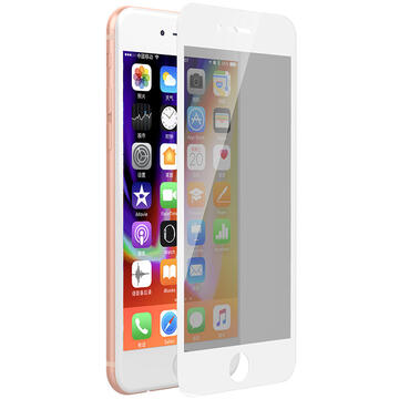 Devia Folie Sticla Privacy Full iPhone 8 / 7 White (0.26mm, 9H)
