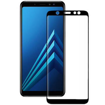 Eiger Folie Sticla 3D Edge to Edge Samsung Galaxy A6 (2018) Clear Black (0.33mm, 9H, perfect fit, curved, oleophobic)
