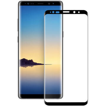 Eiger Folie Sticla 3D Edge to Edge Samsung Galaxy Note 9 Clear Black (0.33mm, 9H, perfect fit, curved, oleophobic)