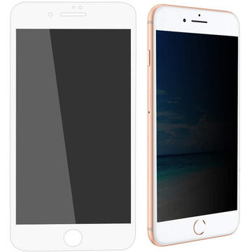 Lemontti Folie Sticla Privacy iPhone 8 / 7 White (0.33mm, 9H)