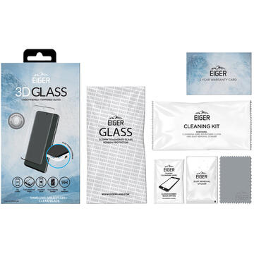 Eiger Folie Sticla 3D Case Friendly Samsung Galaxy S20 Plus Clear Black (0.33mm, 9H, curved, oleophobic)
