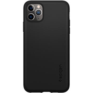 Spigen Carcasa Thin Fit 360 iPhone 11 Pro Max Black (realizata din 3 piese, folie sticla inclusa)