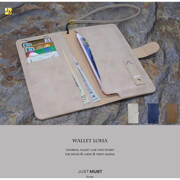 Husa Just Must Husa Wallet Loha Universala Navy (smartphone intre 3 inch si 5.1 inch)