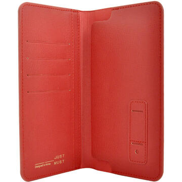 Husa Just Must Husa Wallet Vintage Universala Red (smartphone intre 3 inch si 5.1 inch)