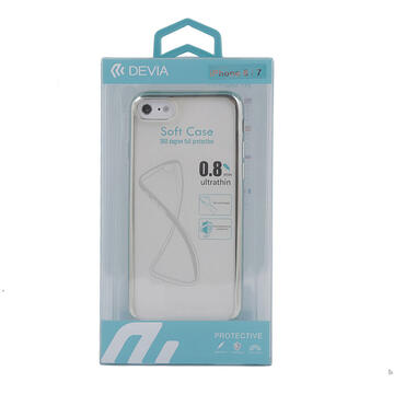 Husa Devia Husa Silicon Glitter Soft iPhone SE 2020 / 8 / 7 Silver (margini electroplacate)