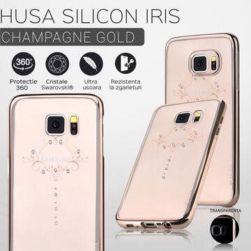 Husa Devia Husa Silicon Iris Samsung Galaxy S8 Plus G955 Gun Black (Cristale Swarovski�)