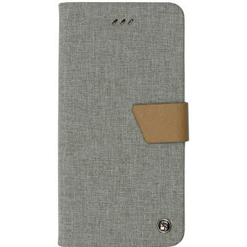 Husa Just Must Husa Book Linen Huawei P10 Gray (material textil cu silicon in interior)