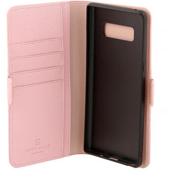 Husa Just Must Husa Book Car Wallet Samsung Galaxy Note 8 Pink (carcasa interior detasabila)