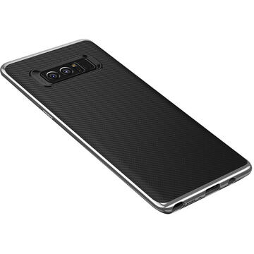 Husa Just Must Carcasa Arm Duo Samsung Galaxy Note 8 Silver (spate textura carbon negru)