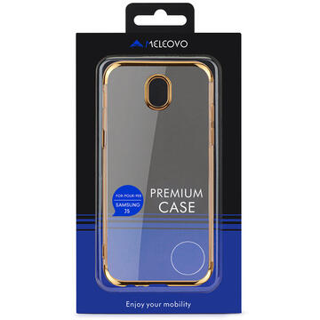 Husa Meleovo Husa Silicon Flash Soft II Samsung Galaxy J5 (2017) Gold 360 (transparent cu margini electroplacate)