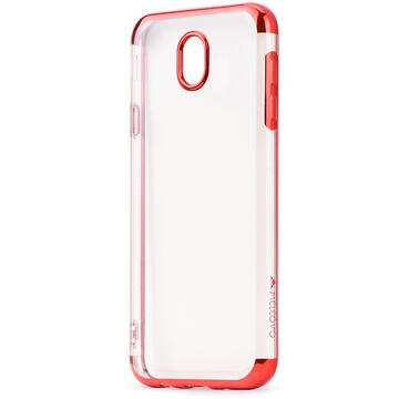 Husa Meleovo Husa Silicon Flash Soft II Samsung Galaxy J5 (2017) Red 360 (transparent cu margini electroplacate)