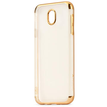 Husa Meleovo Husa Silicon Flash Soft II Samsung Galaxy J7 (2017) Gold 360 (transparent cu margini electroplacate)