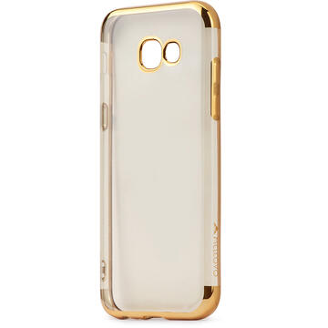 Husa Meleovo Husa Silicon Flash Soft II Samsung Galaxy A5 (2017) Gold 360 (transparent cu margini electroplacate)