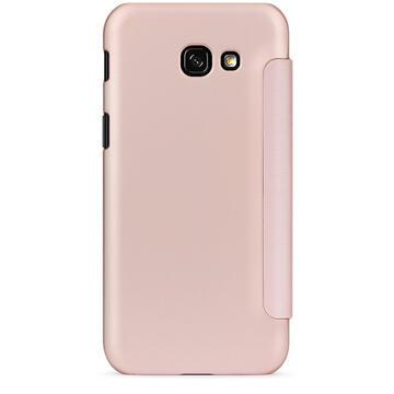 Husa Meleovo Husa Smart Flip Samsung Galaxy A5 (2017) Rose Gold (spate mat perlat si fata cu aspect metalic)