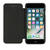 Husa Meleovo Husa Smart Flip iPhone 8 Black (spate mat perlat si fata cu aspect metalic)