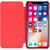 Husa Meleovo Husa Smart Flip iPhone X Red (spate mat perlat si fata cu aspect metalic)