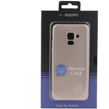 Husa Meleovo Husa Silicon Soft Slim Samsung Galaxy A8 (2018) Gold (aspect mat)