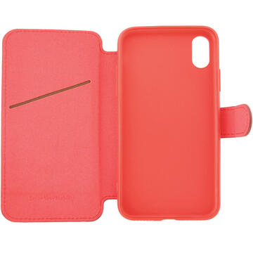 Husa Meleovo Husa Book Stitchy II iPhone X Red (slot card in interior, functie sleep-wake)
