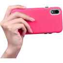 Husa Devia Carcasa KimKong iPhone XR Rose Red (antishock, din doua bucati)