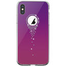 Husa Devia Carcasa Angel Tears iPhone XS / X Gradual Purple (cu cristale, protectie 360�)
