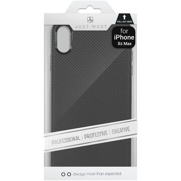 Husa Just Must Husa Silicon Carbon Soft iPhone XS Max Black (ultraslim 0.5 mm)