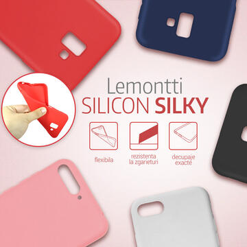 Husa Lemontti Husa Silicon Silky iPhone 7 Plus Albastru