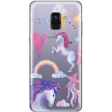 Husa Lemontti Husa Silicon Art Samsung Galaxy A8 (2018) Unicorn