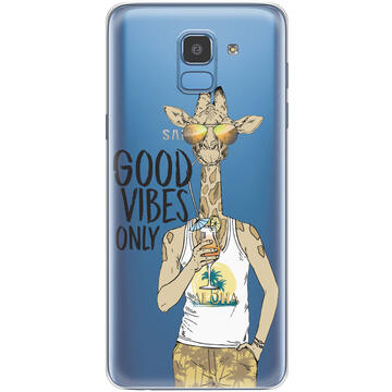Husa Lemontti Husa Silicon Art Samsung Galaxy J6 (2018) Good Vibes