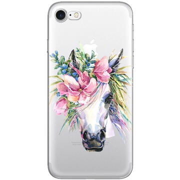 Husa Lemontti Husa Silicon Art iPhone SE 2020 / 8 / 7 Watercolor Unicorn