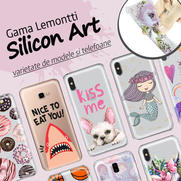 Husa Lemontti Husa Silicon Art Samsung Galaxy A7 (2018) Meow With Love