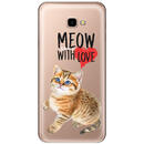 Husa Lemontti Husa Silicon Art Samsung Galaxy J4 Plus Meow With Love
