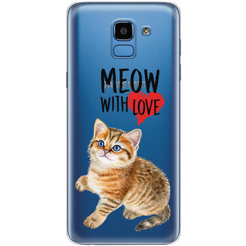 Husa Lemontti Husa Silicon Art Samsung Galaxy J6 (2018) Meow With Love