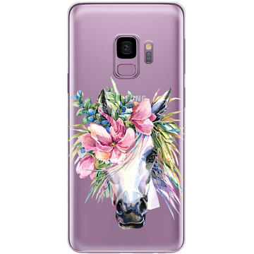 Husa Lemontti Husa Silicon Art Samsung Galaxy S9 G960 Watercolor Unicorn