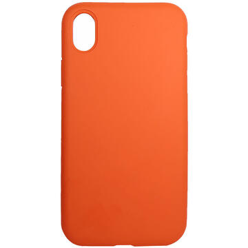 Husa Just Must Husa Silicon Pantone iPhone XR Orange (captusit cu microfibra, colturi intarite)