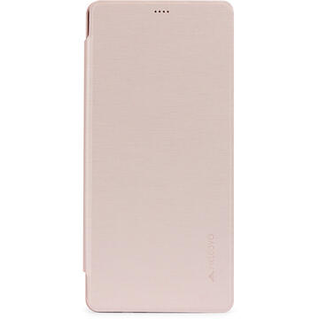 Husa Meleovo Husa Smart Flip Samsung Galaxy Note 8 Rose Gold (spate mat perlat si fata cu aspect metalic)