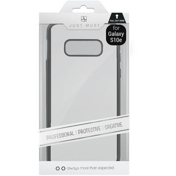 Husa Just Must Husa Silicon Mirror Samsung Galaxy S10e G970 Black (spate transparent, margini electroplacate)