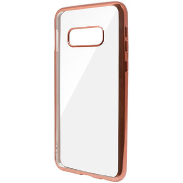 Husa Just Must Husa Silicon Mirror Samsung Galaxy S10e G970 Rose Gold (spate transparent, margini electroplacate)