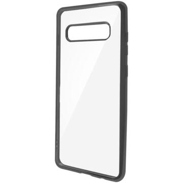 Husa Just Must Husa Silicon Mirror Samsung Galaxy S10 Plus G975 Black (spate transparent, margini electroplacate)
