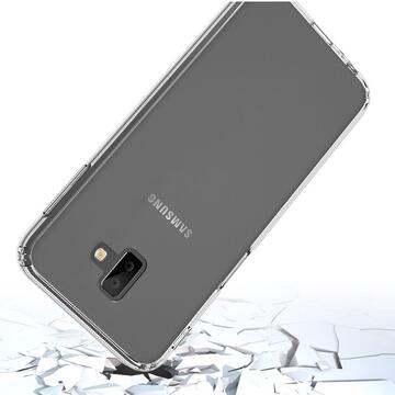 Husa Just Must Carcasa Pure II Samsung Galaxy J6 Plus Black (spate transparent, margini flexibile)