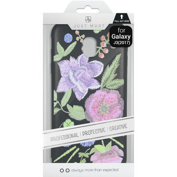 Husa Just Must Husa Silicon Printed Embroidery Samsung Galaxy J3 (2017) Flowers