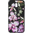 Husa Just Must Husa Silicon Printed Embroidery Samsung Galaxy J6 Plus Pink Flowers