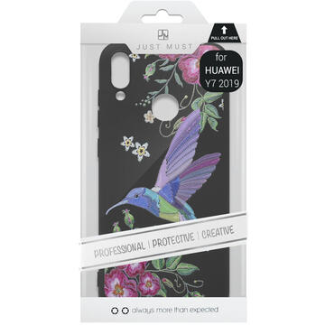 Husa Just Must Husa Silicon Printed Embroidery Huawei Y7 2019 Colibri