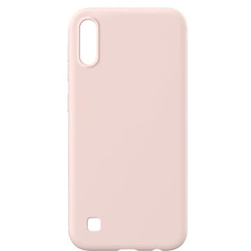 Husa Lemontti Husa Silicon Soft Slim Samsung Galaxy A10 Pink Sand (material mat si fin, captusit cu microfibra)