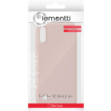 Husa Lemontti Husa Silicon Soft Slim Samsung Galaxy A10 Pink Sand (material mat si fin, captusit cu microfibra)