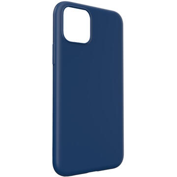 Husa Lemontti Husa Silicon Soft Slim iPhone 11 Pro Dark Blue (material mat si fin, captusit cu microfibra)