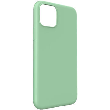 Husa Lemontti Husa Silicon Soft Slim iPhone 11 Pro Max Green (material mat si fin, captusit cu microfibra)