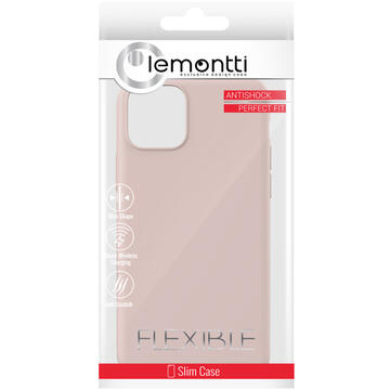 Husa Lemontti Husa Silicon Soft Slim iPhone 11 Pink Sand (material mat si fin, captusit cu microfibra)