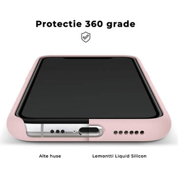 Husa Lemontti Husa Liquid Silicon iPhone 11 Pink Sand (protectie 360�, material fin, captusit cu microfibra)