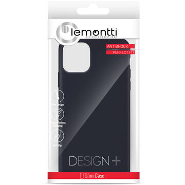 Husa Lemontti Husa Liquid Silicon iPhone 11 Pro Max Dark Blue (protectie 360�, material fin, captusit cu microfibra)